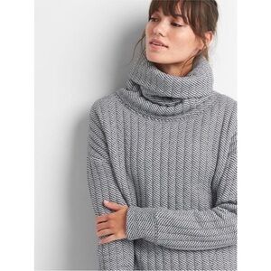 GAPFit Textured Gray Cowl Neck Sweater